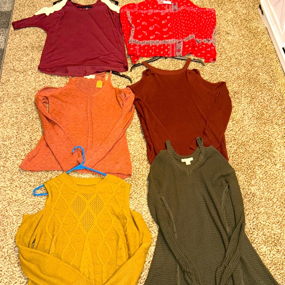 BUNDLE OF 6 peel a boo sweaters & tops, medium, gently used